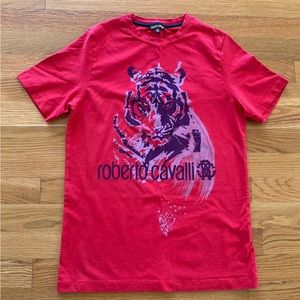 Roberto Cavalli Big Boys Teens Red T-Shirt Top Tee Size M
